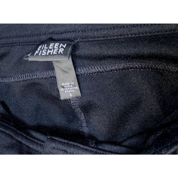 Eileen Fisher Slim Stretch Dress Pants Black Size Small Straight Leg Slacks - Picture 4 of 5